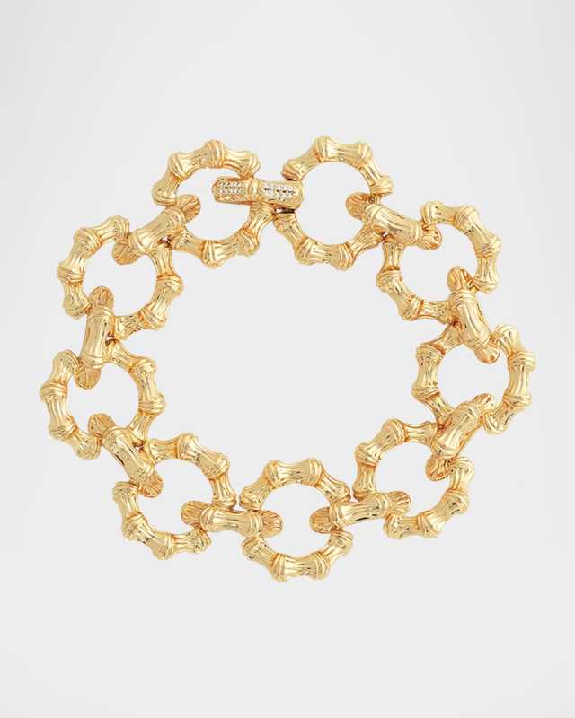 Cubic Zirconia Bamboo Chain Bracelet